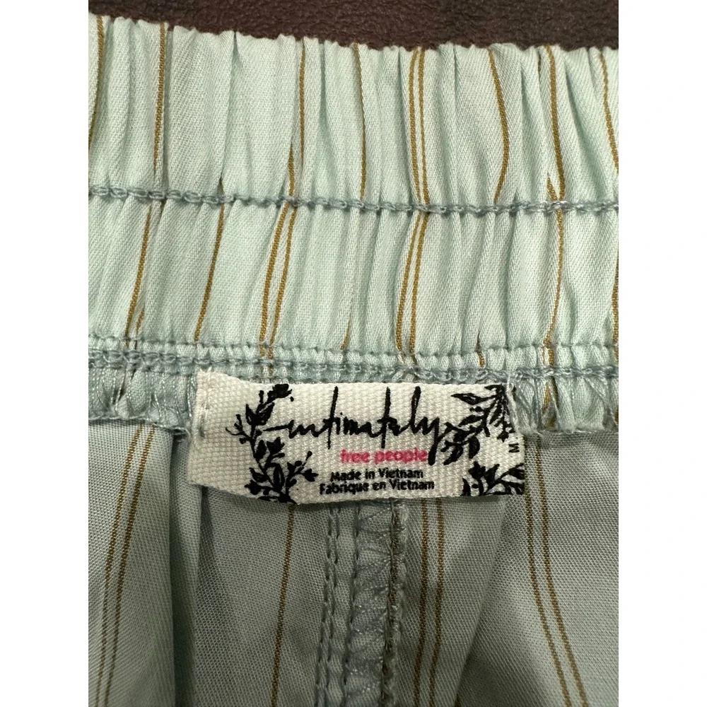 We The Free Free People Striped Boxer Shorts Blue Brown Intimately Size M